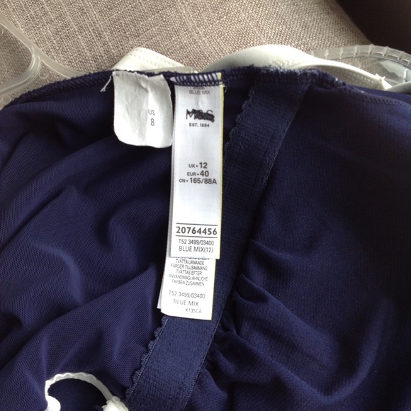 Nautical blue and white one piece swim suit - Picture 4 of 4